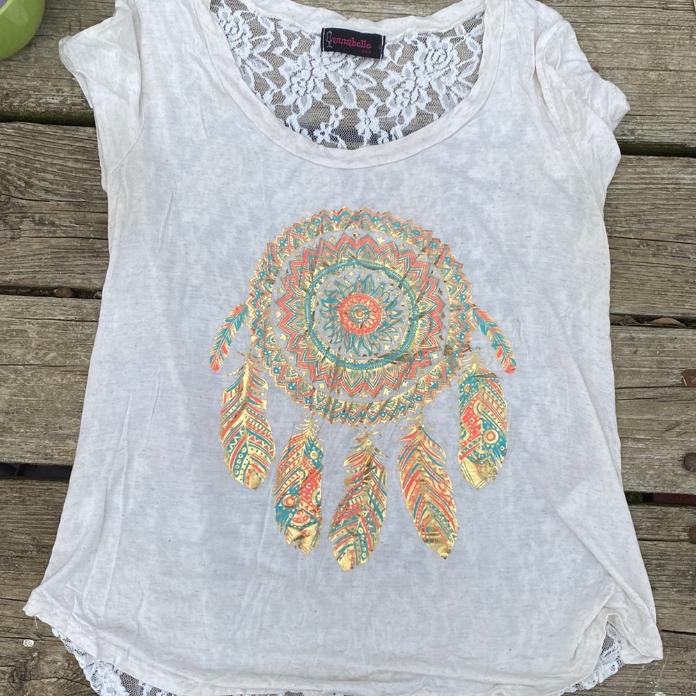 Boho feather shirt